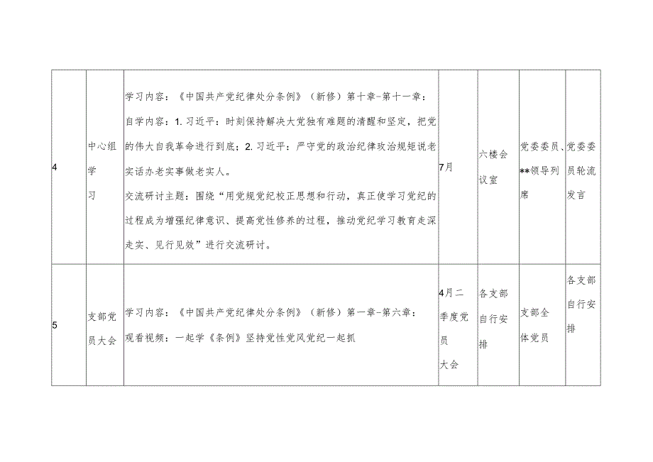 党委2024年5月党纪学习教育计划表（全时段表格）.docx_第3页