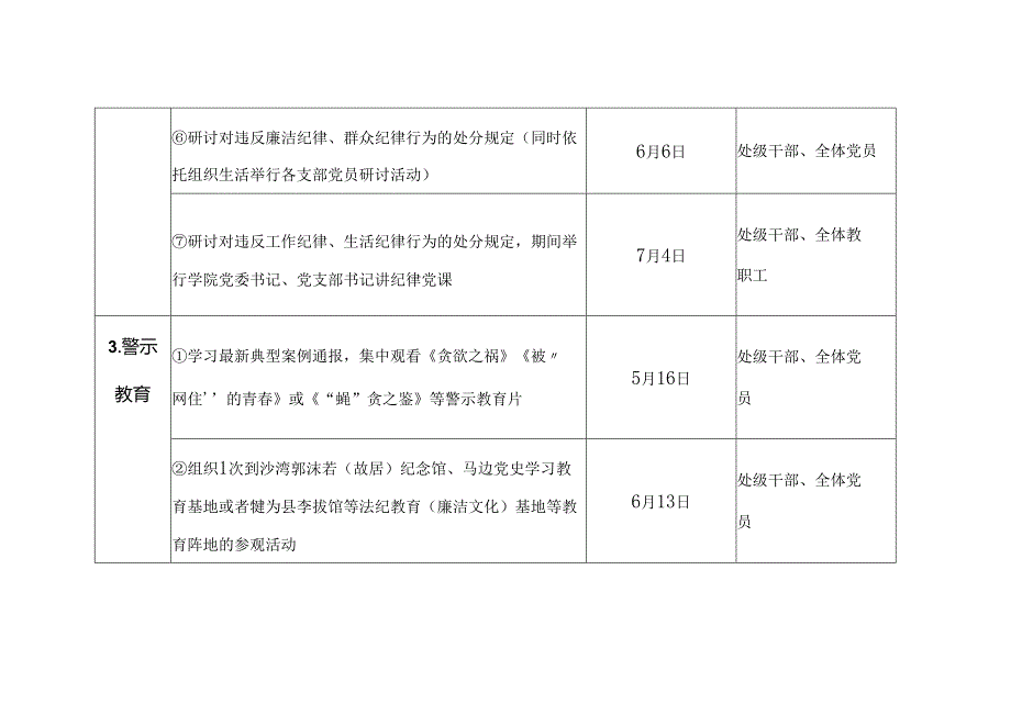 党纪学习教育实施方案计划表（三篇）.docx_第3页