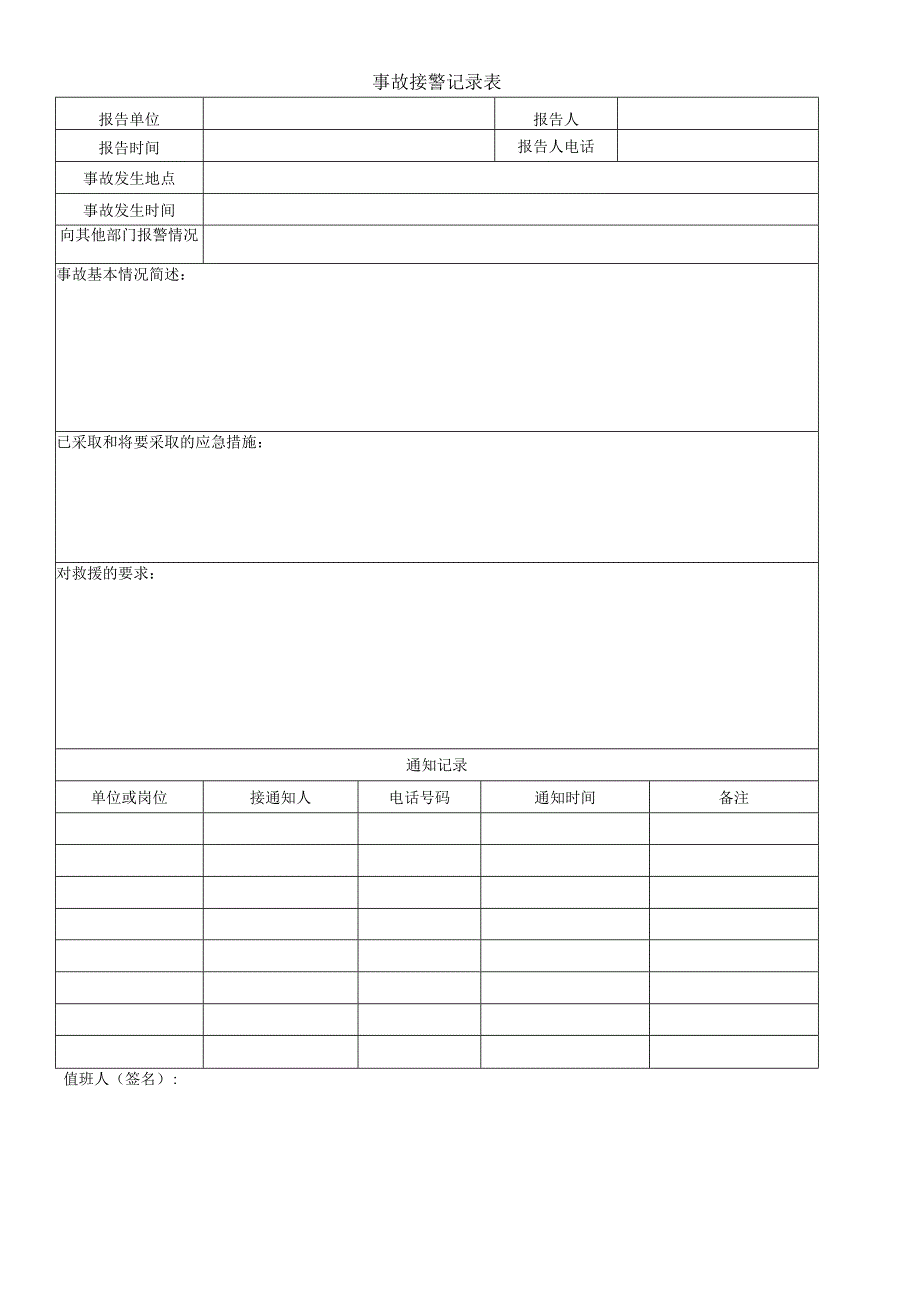 事故接警记录表.docx_第1页