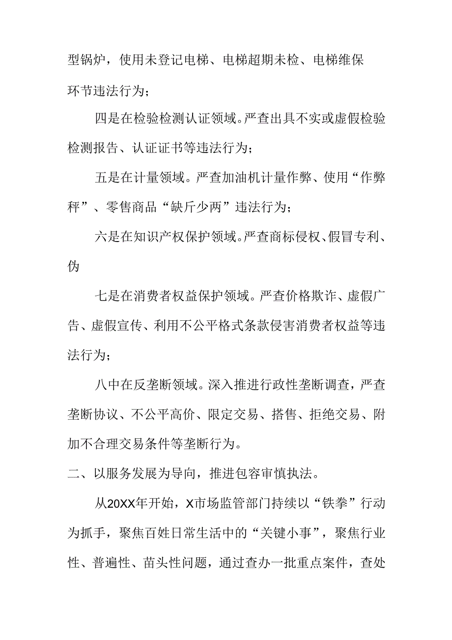 X市场监管部门民生领域行政执法“铁拳”行动工作亮点.docx_第2页