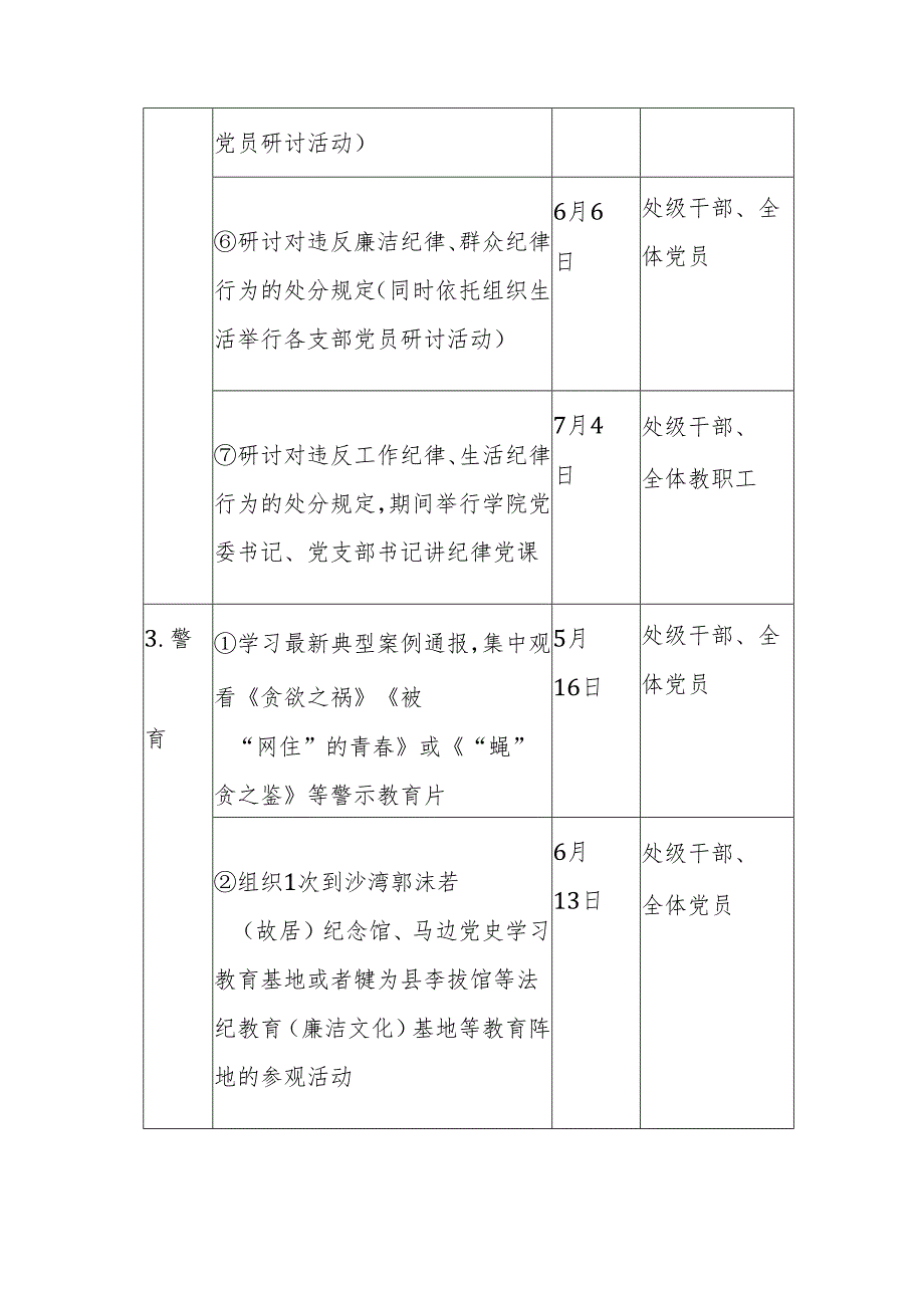 党纪学习教育实施方案计划表.docx_第3页