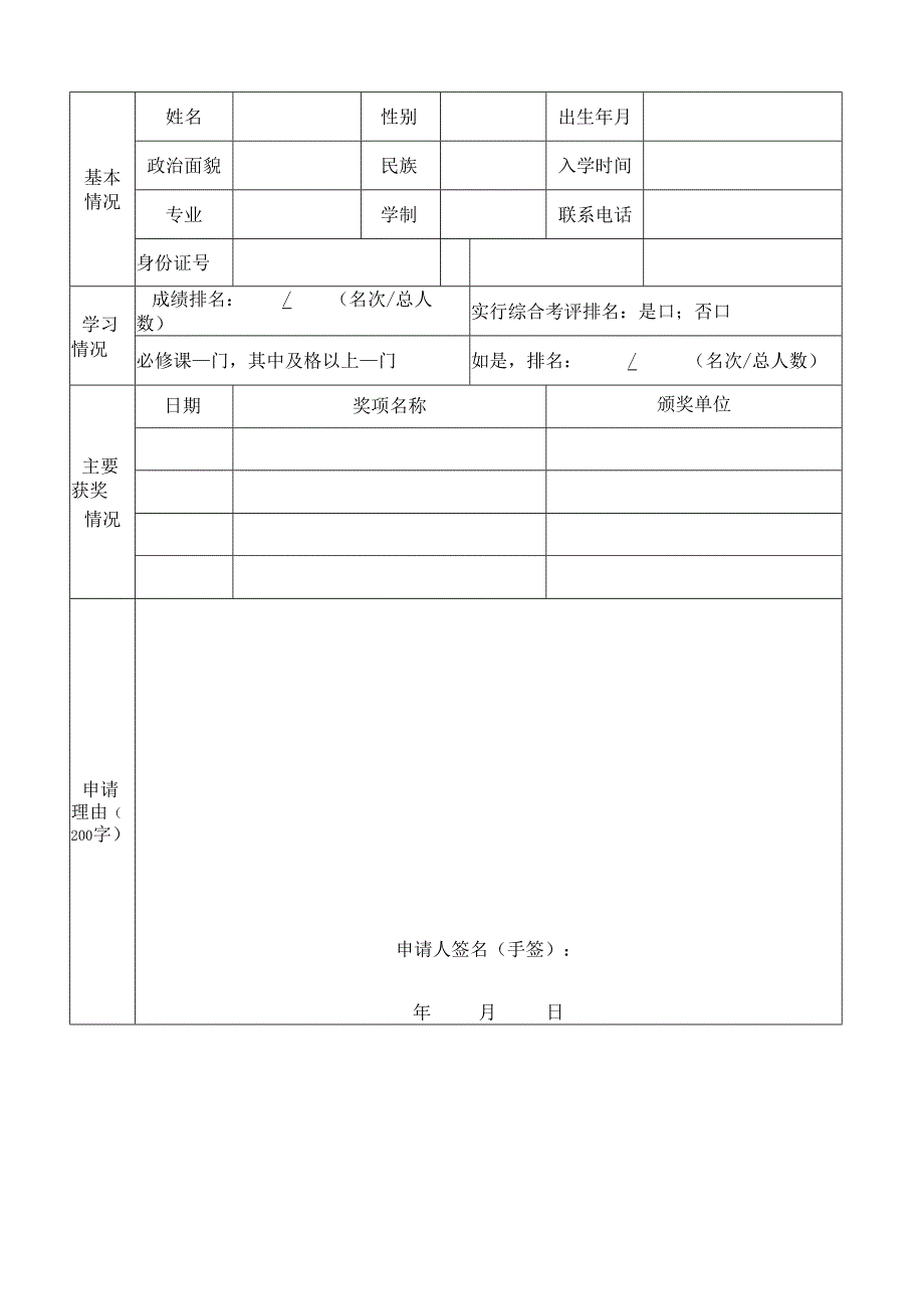 2018-2019学年国家奖学金申请审批表.docx_第2页