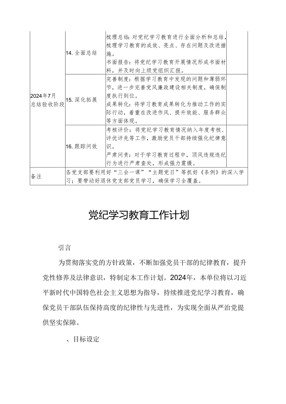 2024年央企单位党纪学习教育工作计划（5份）.docx_第3页