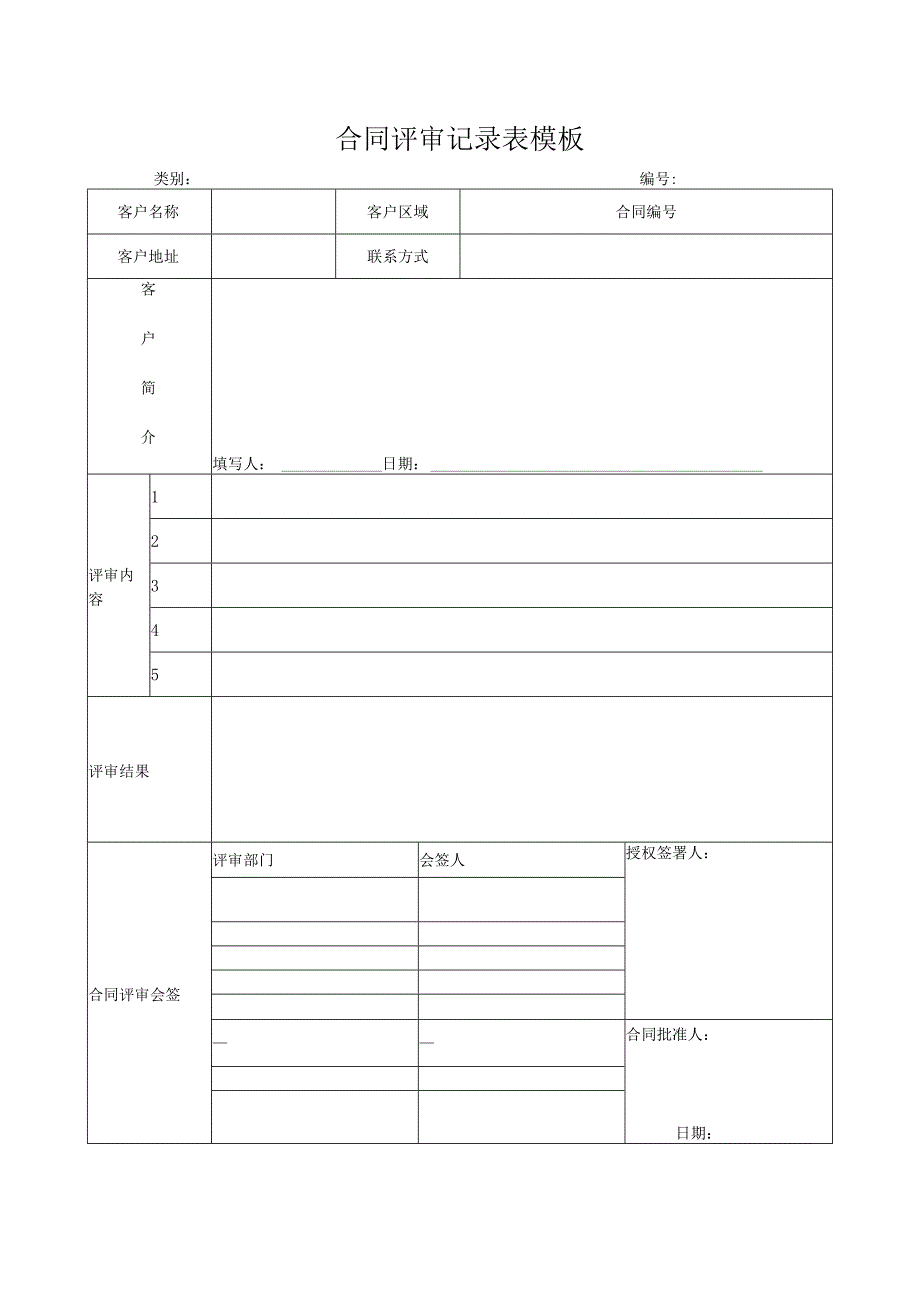 合同评审记录表模板.docx_第1页