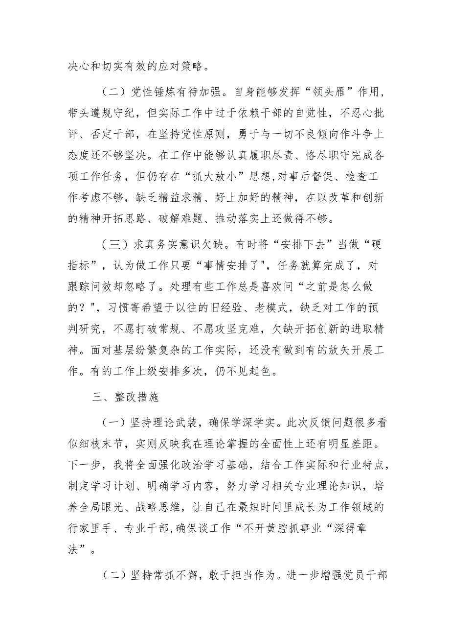 巡察整改专题民主生活会个人对照检查2600字（乡镇）.docx_第3页