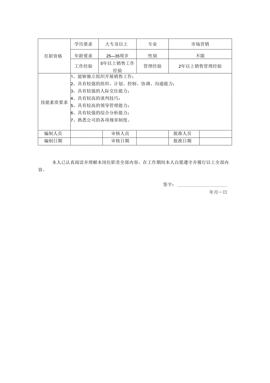 销售部经理岗位职责说明书.docx_第2页