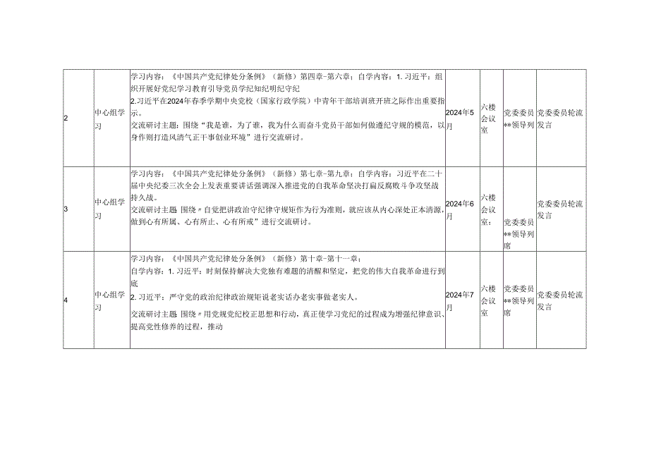 三篇2024年度党纪学习教育计划和计划表.docx_第2页