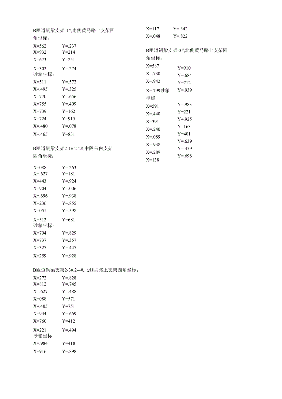 钢梁支架及砂箱坐标.docx_第1页