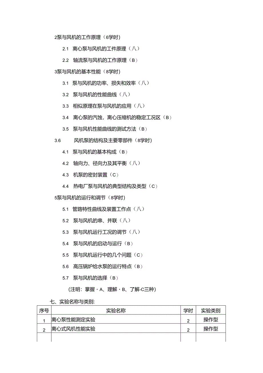 安徽电气职院《泵与风机》教学大纲.docx_第3页