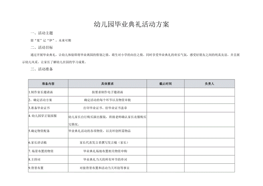 幼儿园毕业典礼活动方案.docx_第1页