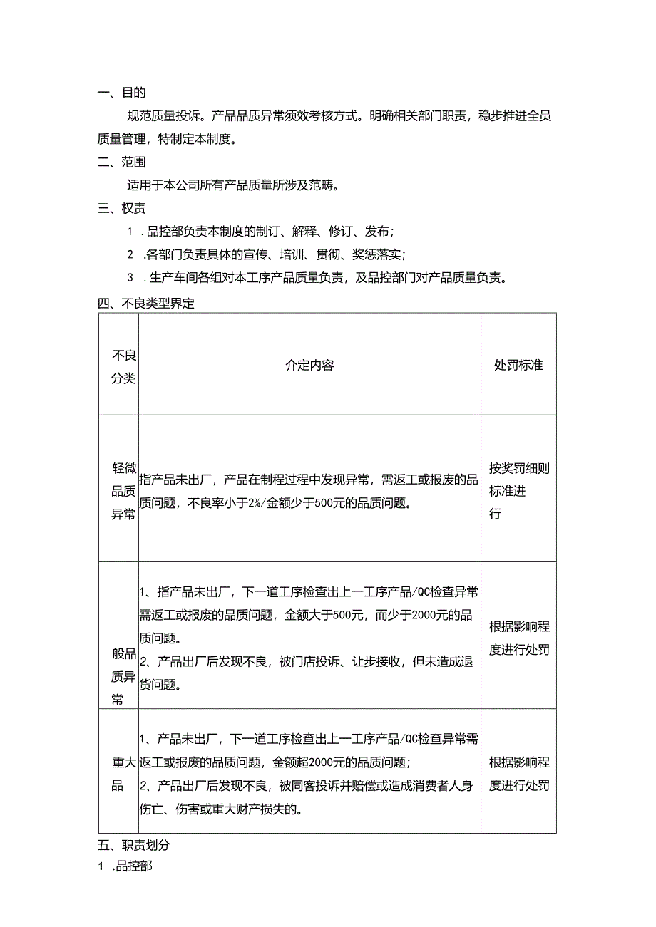 某公司的品质管理奖惩制度.docx_第1页