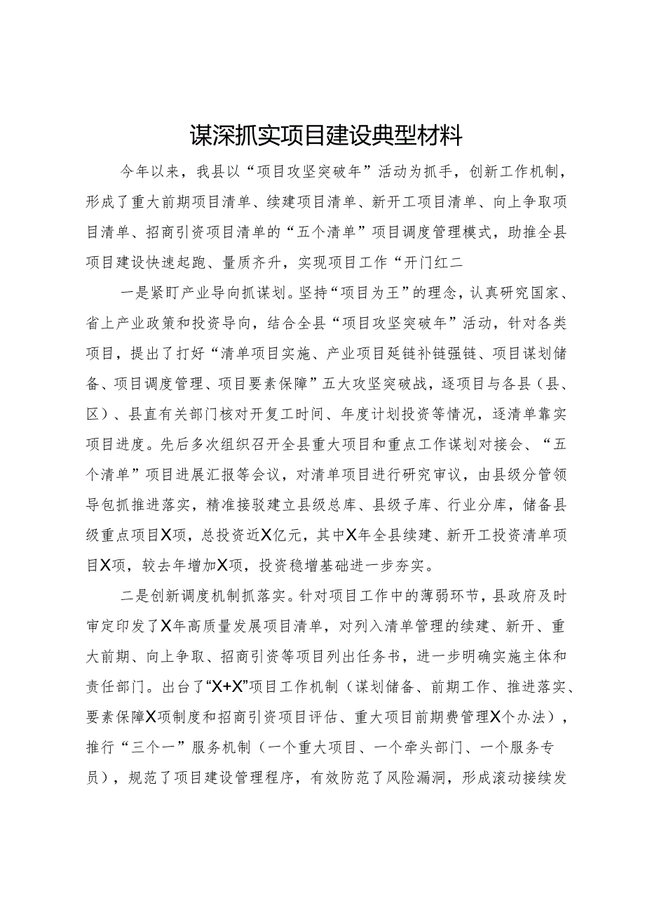 谋深抓实项目建设典型材料.docx_第1页