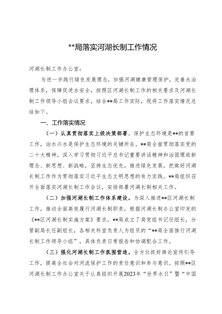 落实河湖长制工作总结.docx_第1页