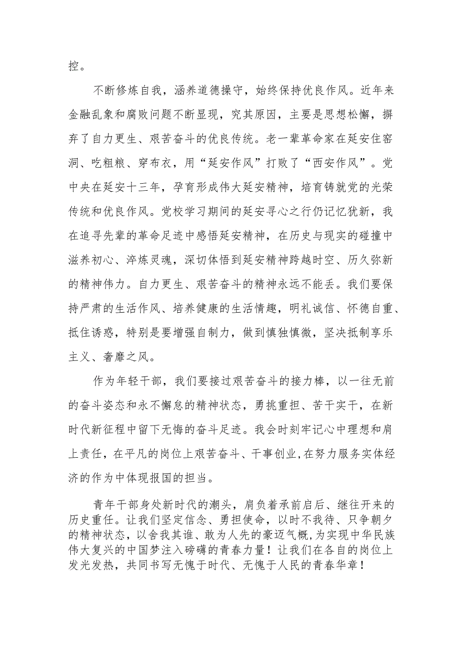 青年职工年轻党员干部2024年党纪学习教育年轻干部读书班研讨交流发言心得体会共6篇.docx_第3页