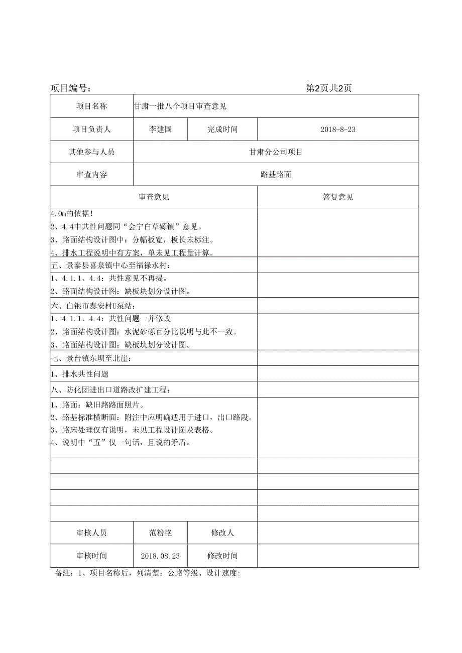2018-08-23 甘肃一批项目路基路面审查意见.docx_第2页