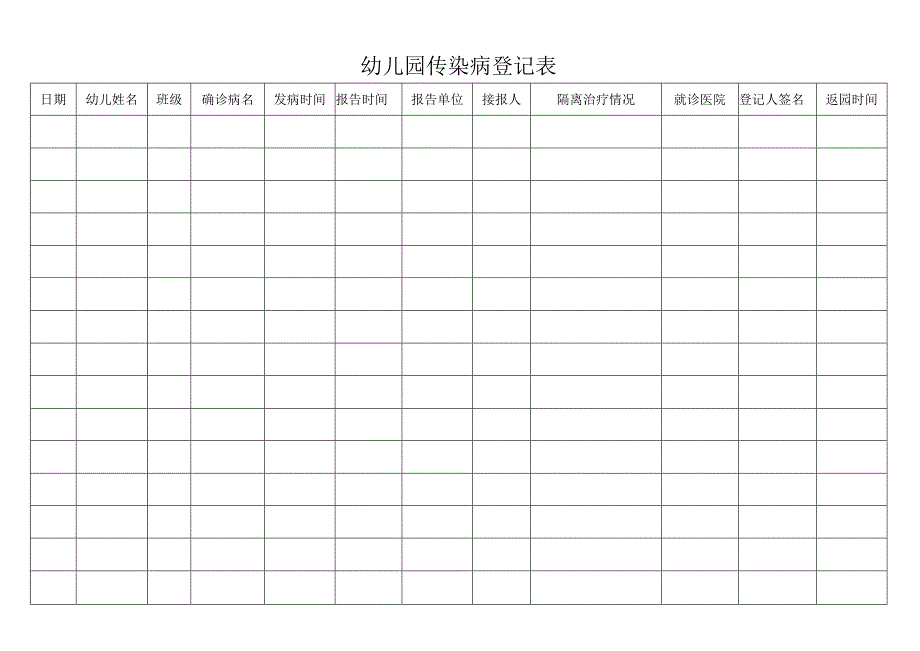 幼儿园传染病登记表.docx_第1页