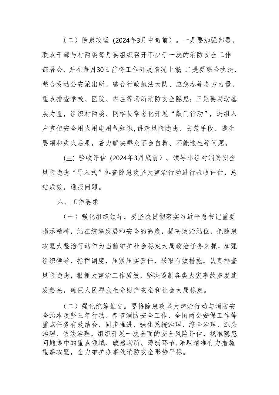 XX办事处消防安全风险隐患“导入式”排查除患攻坚大整治行动工作方案.docx_第3页