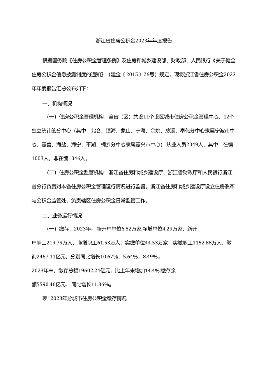 浙江省住房公积金2023年年度报告.docx_第1页