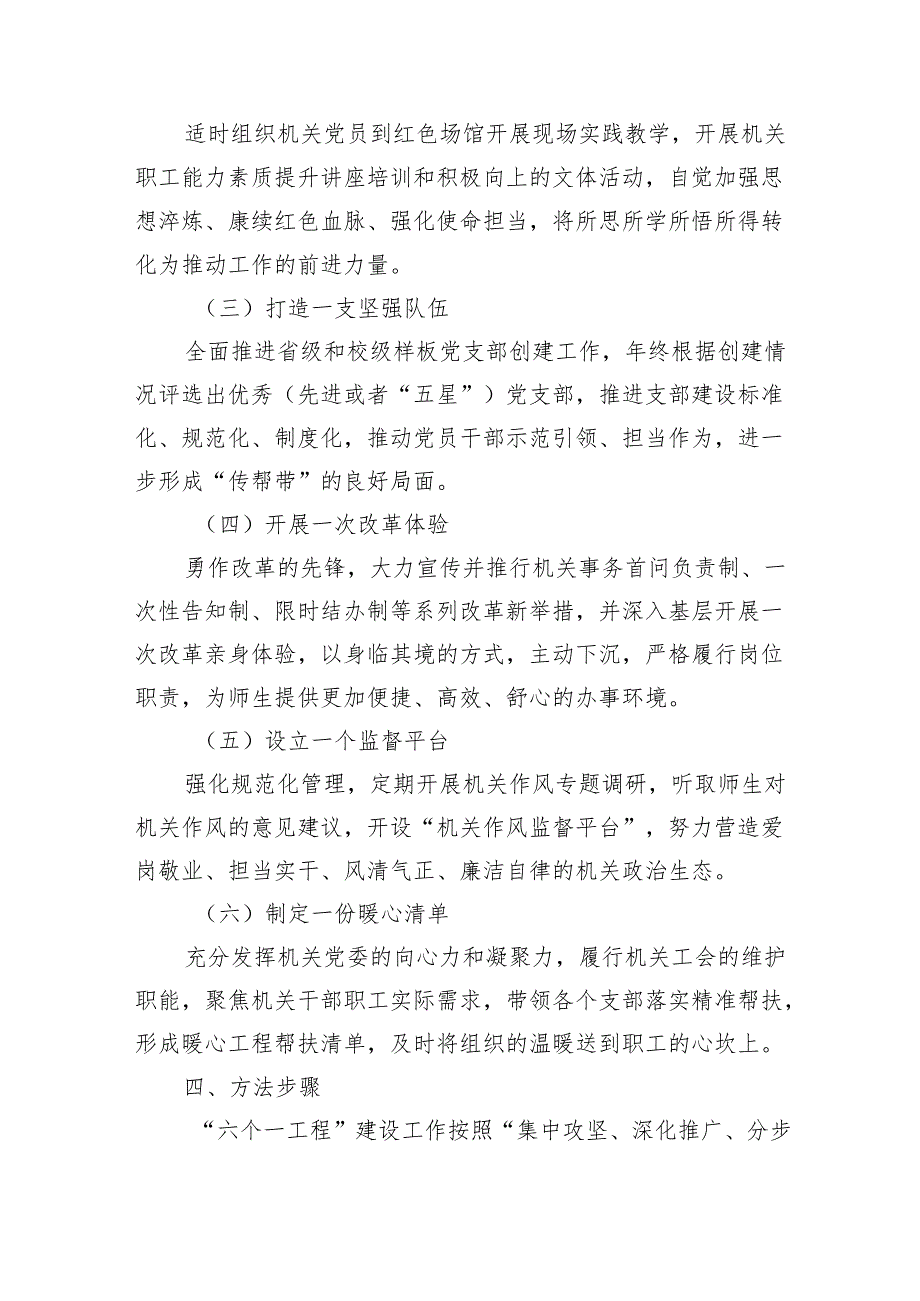 机关党委2024年度“六个一”工程建设实施方案（2289字）.docx_第3页