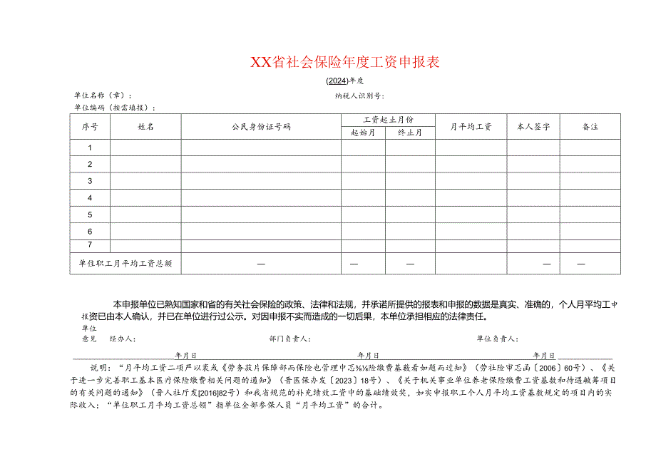 社保年度工资申报表模板.docx_第1页