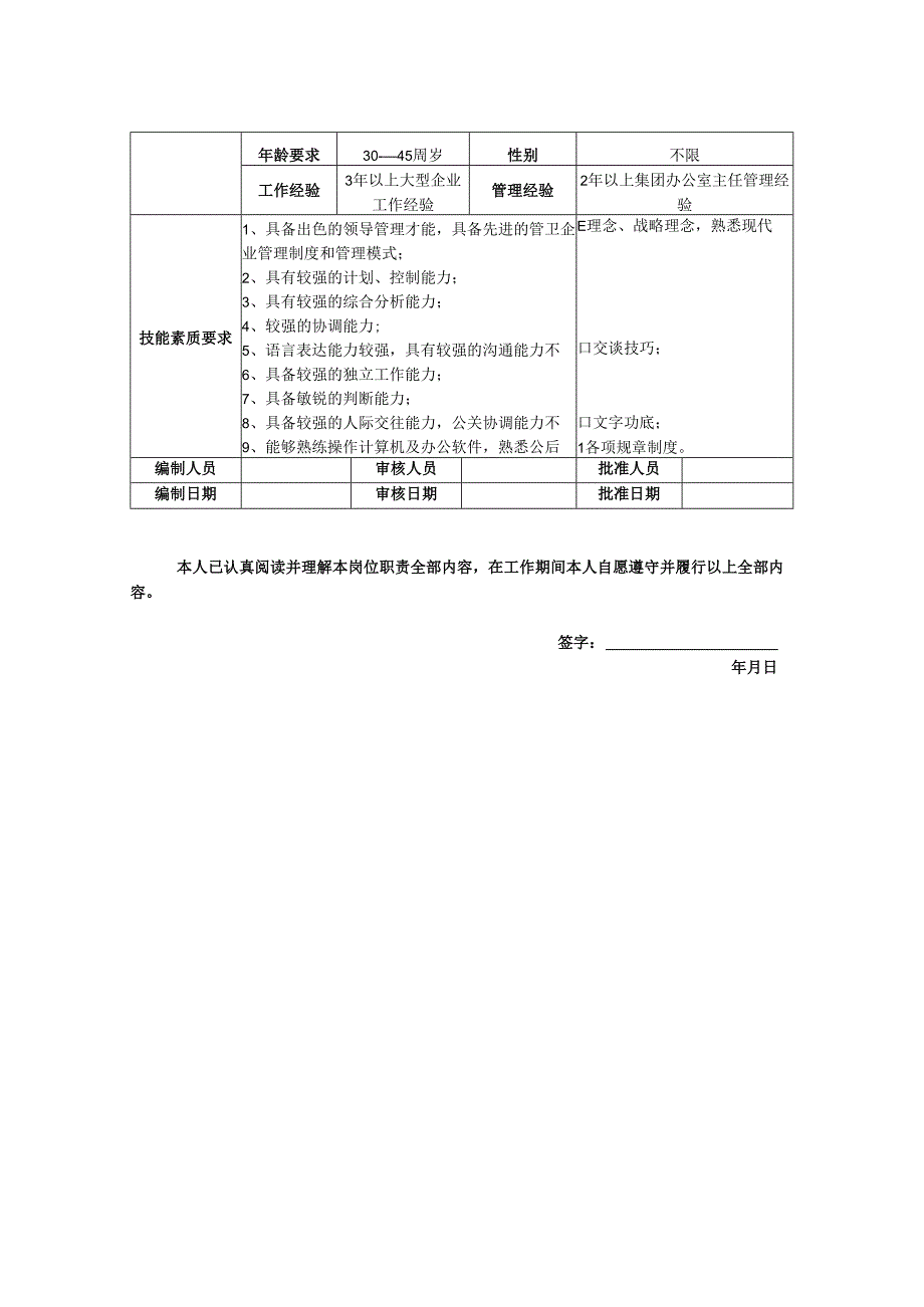 集团办公室副主任-岗位职责说明书.docx_第2页