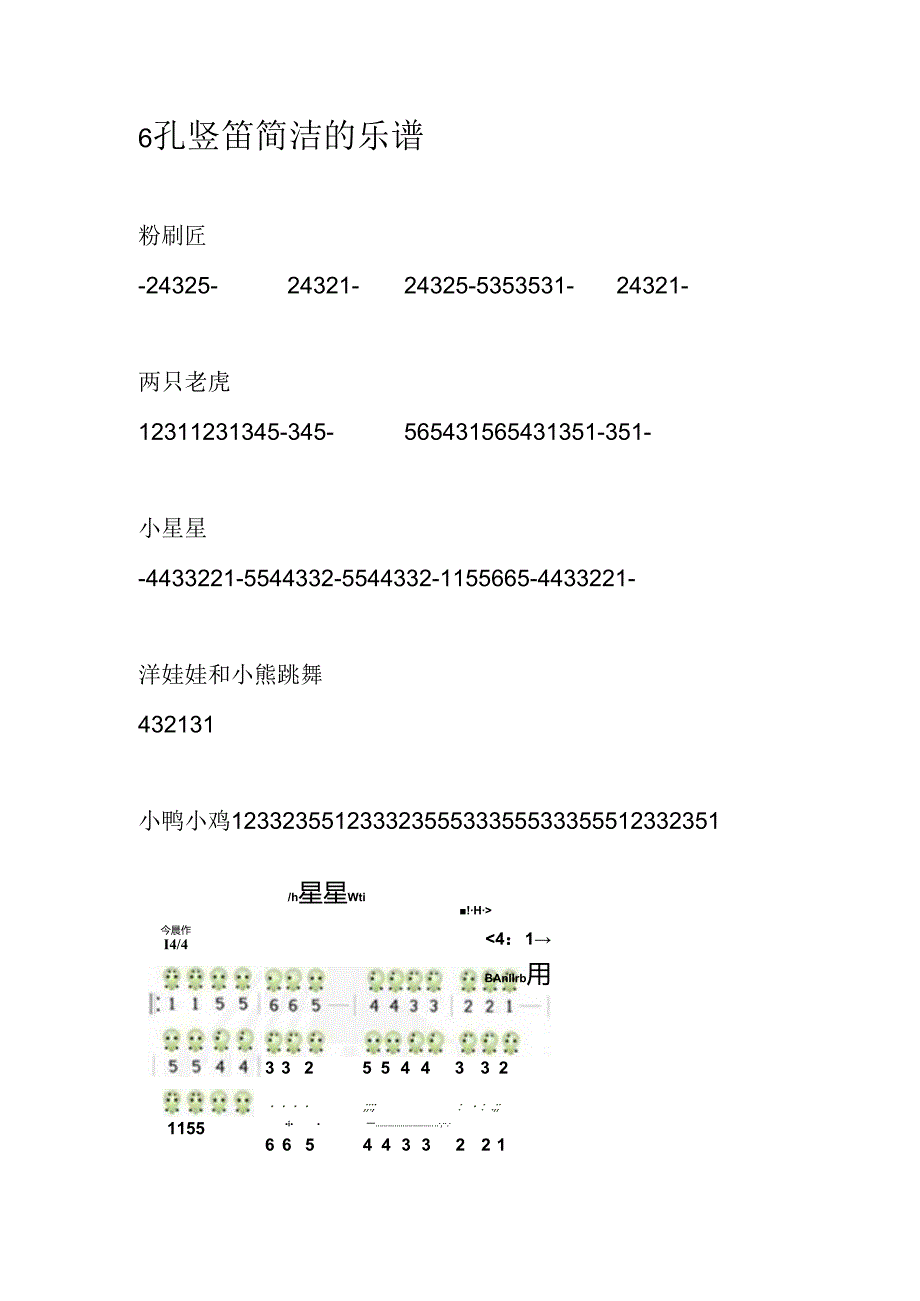 6孔竖笛简单的乐谱.docx_第1页