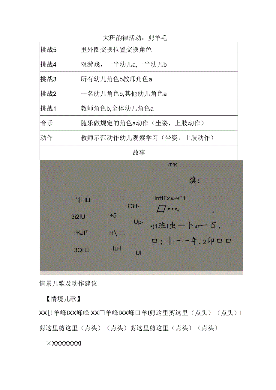 幼儿园大班韵律活动：剪羊毛.docx_第1页