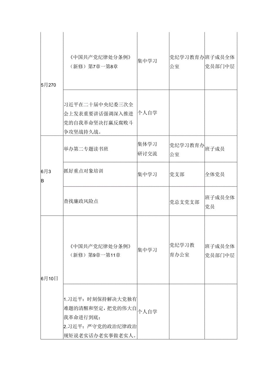 党纪学习教育工作计划安排表.docx_第3页