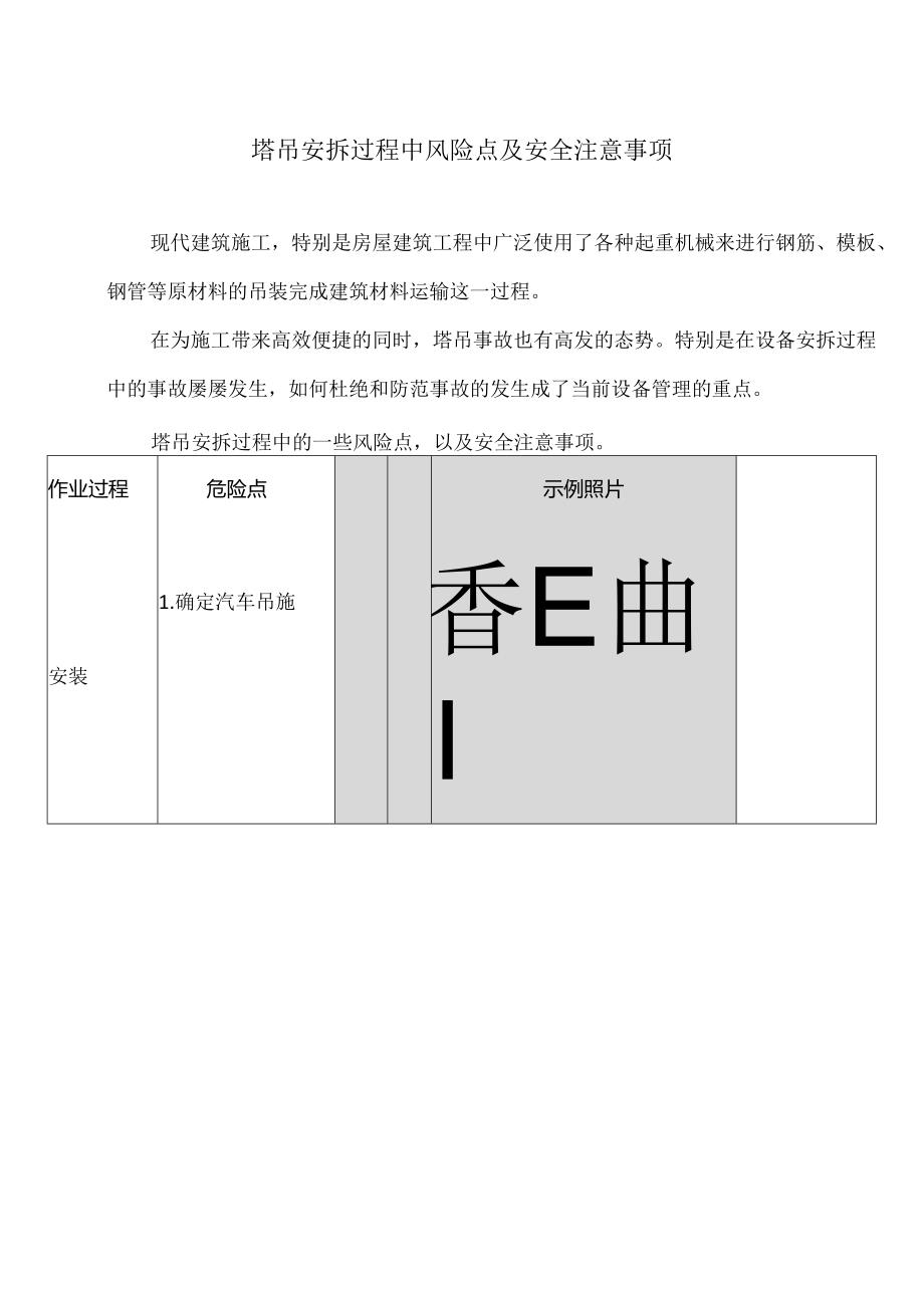 塔吊安拆过程中风险点及安全注意事项（2024年）.docx_第1页