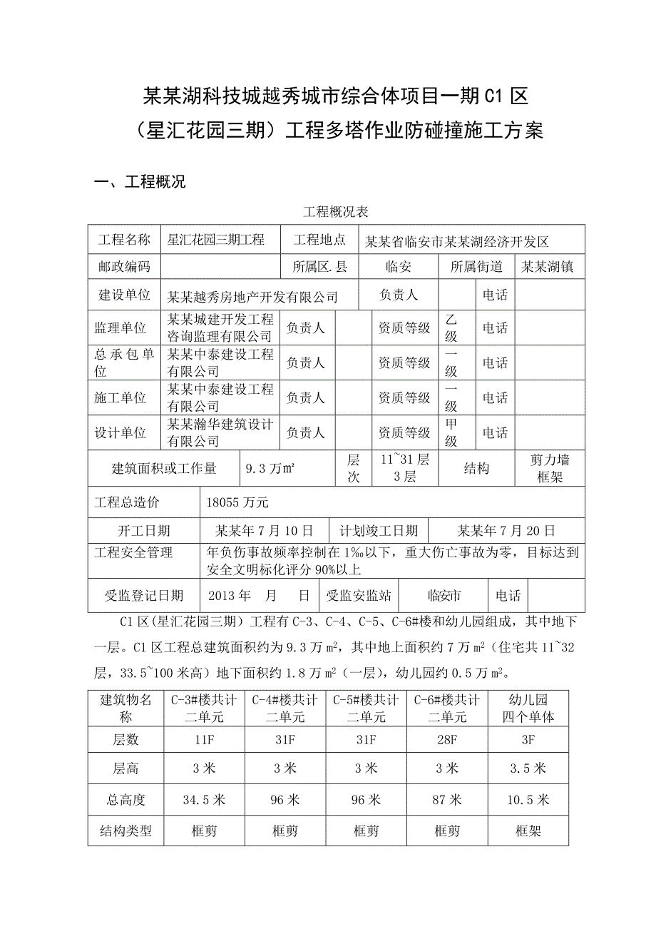 城市综合体一期项目群塔施工方案.doc_第1页