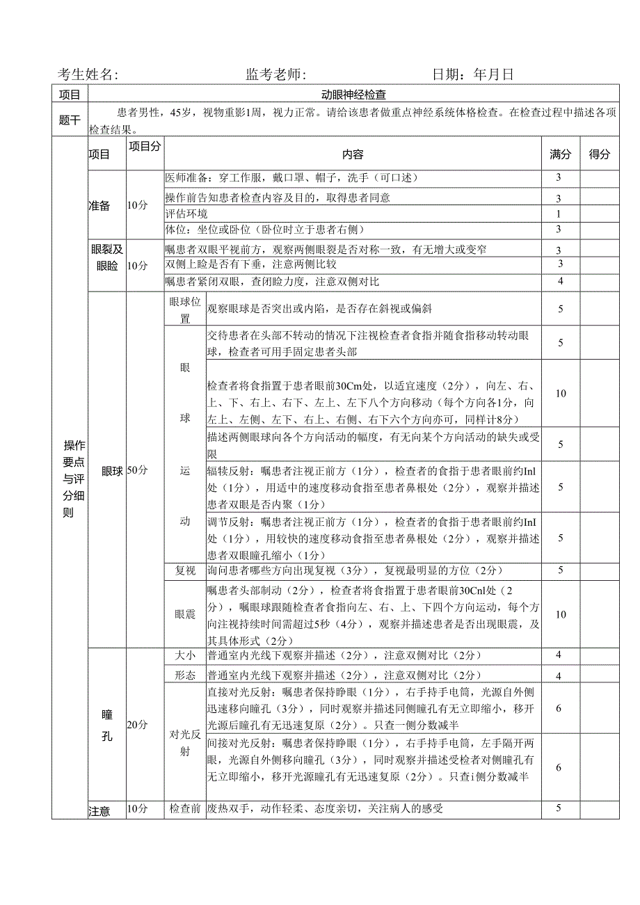 神经系统检查临床技能操作评分标准.docx_第2页