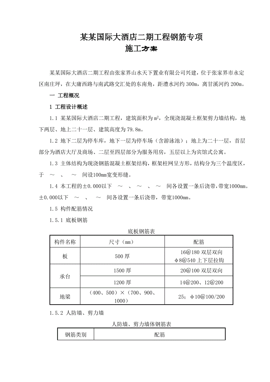 大成山水国际大酒店二期工程钢筋专项施工方案.doc_第1页