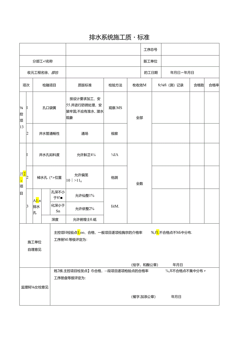 排水系统施工质量标准.docx_第1页