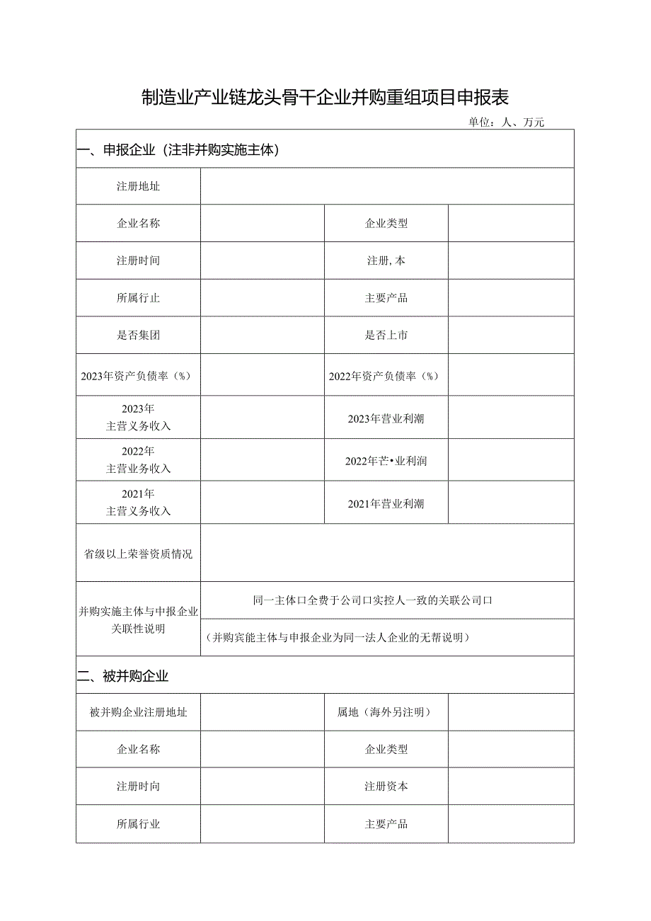 制造业产业链龙头骨干企业并购重组项目申报书.docx_第2页