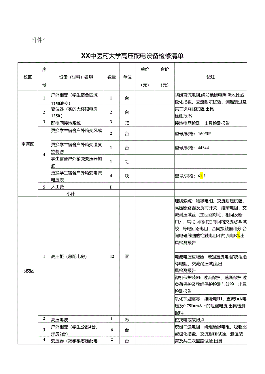 XX中医药大学关于学校高压配电设备检测检修项目询价公告（2024年）.docx_第3页