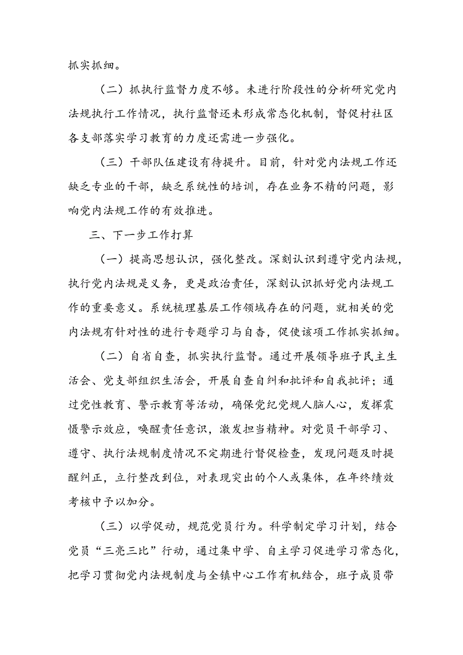 乡镇党内法规责任制执行情况自查报告.docx_第3页