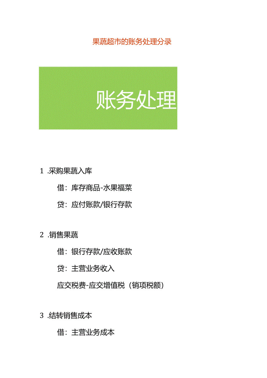 果蔬超市的账务处理分录.docx_第1页