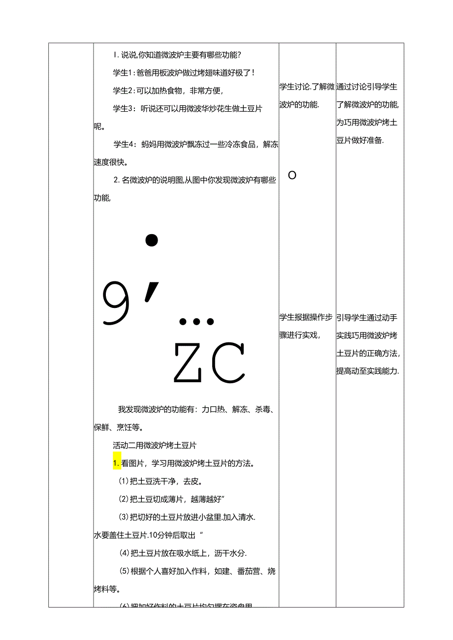 川民版劳动教育四上 第8课《巧用微波炉烤土豆片》教案.docx_第2页