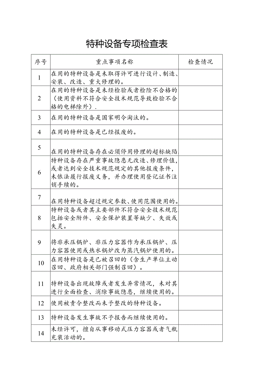 特种设备专项检查表.docx_第1页