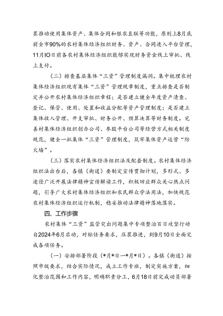 市农村集体“三资”监管突出问题集中整治百日攻坚行动实施方案.docx_第3页