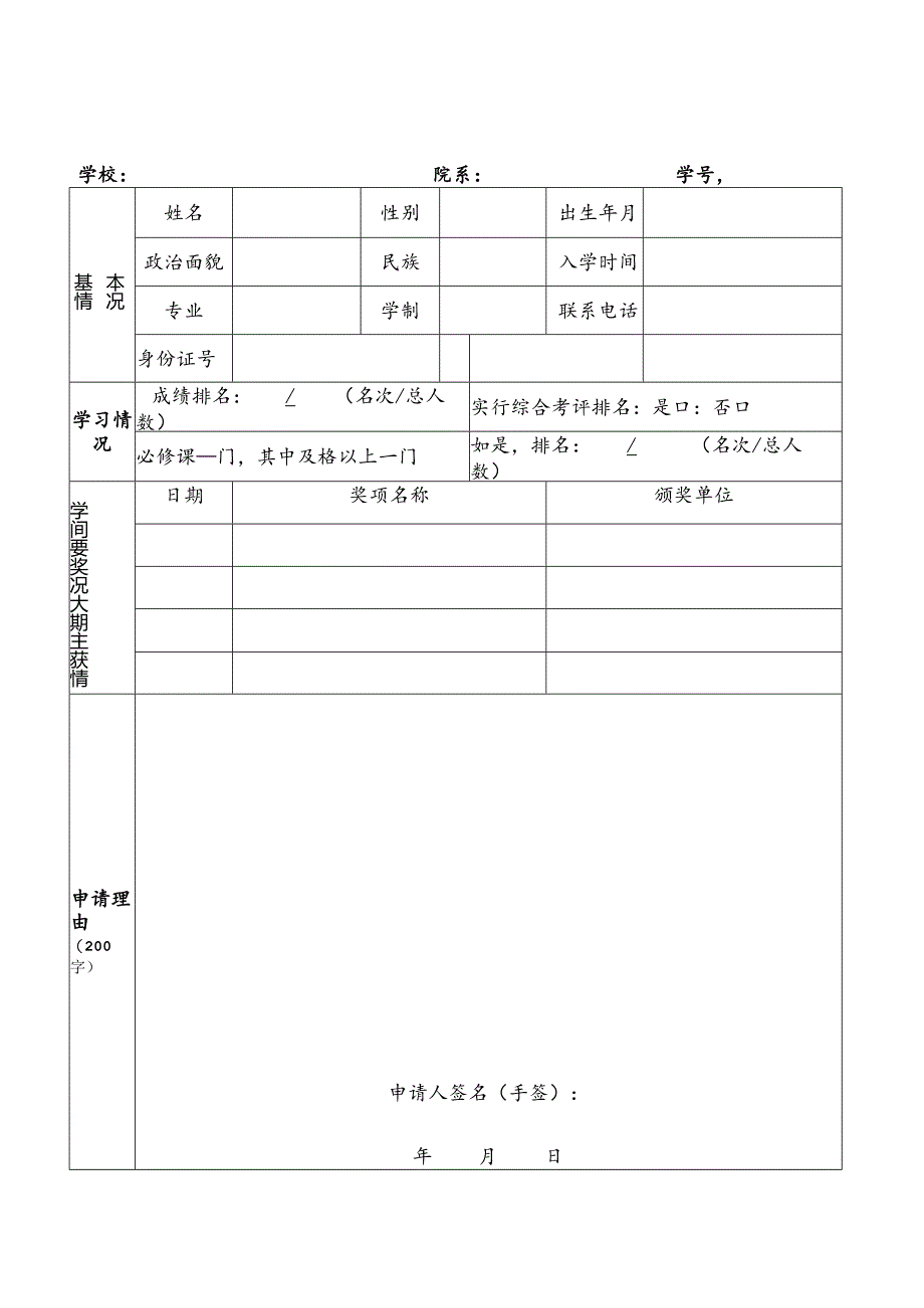 奖学金申请审批表.docx_第1页