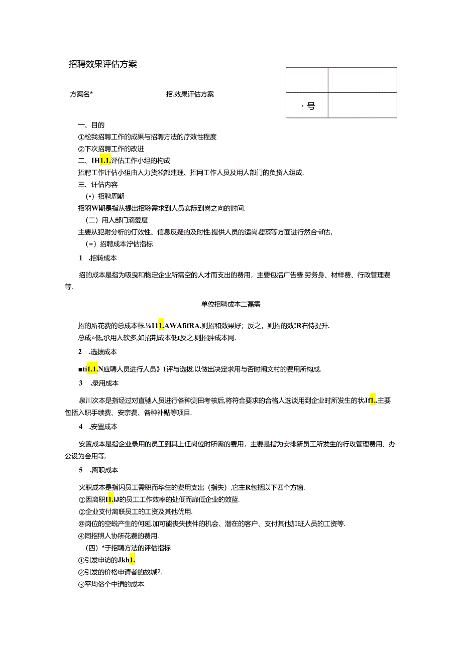 招聘效果评估方案.docx_第1页