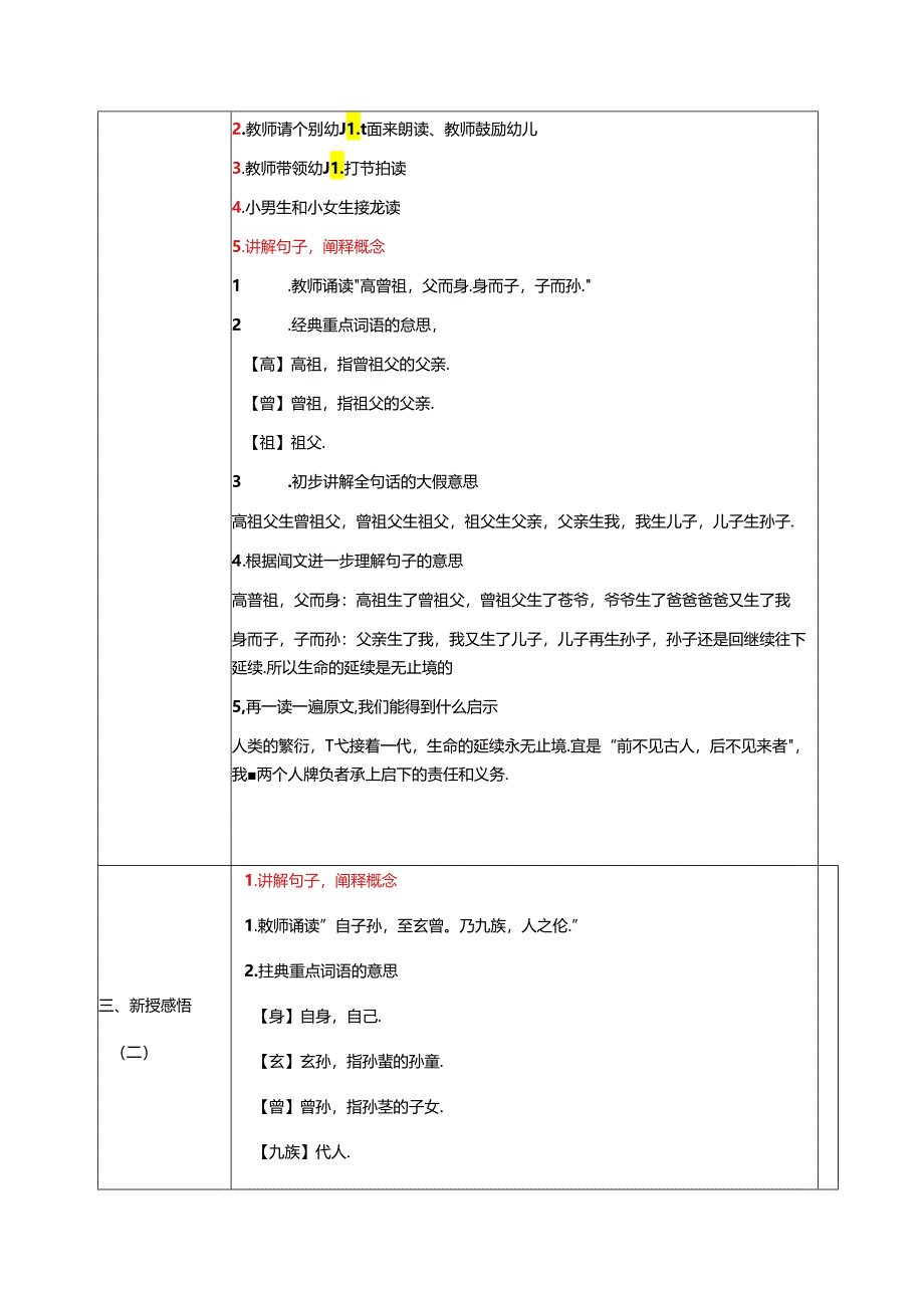 新版国学三字经18.高曾祖父而身 教学设计.docx_第2页