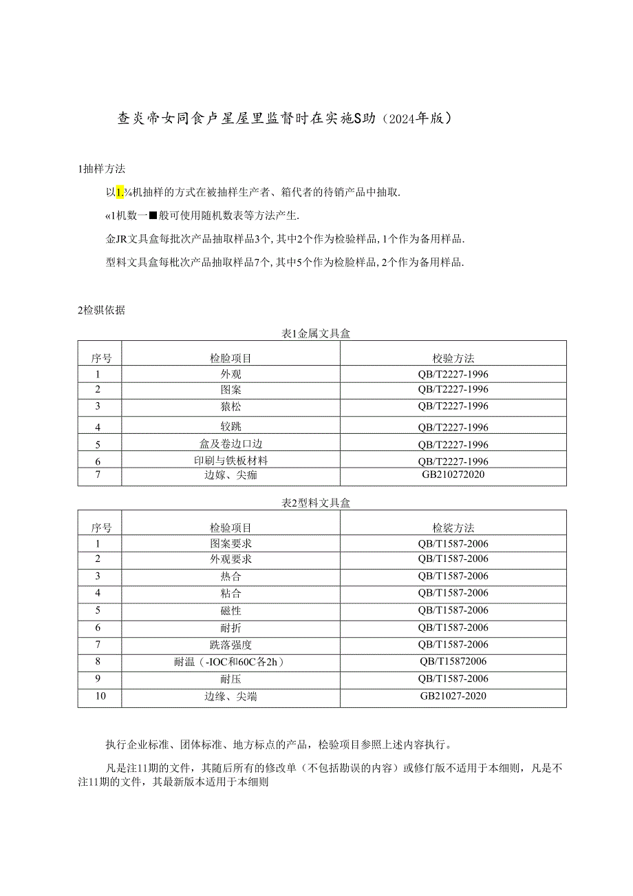 重庆市文具盒产品监督抽查实施细则(2024年版）.docx_第1页