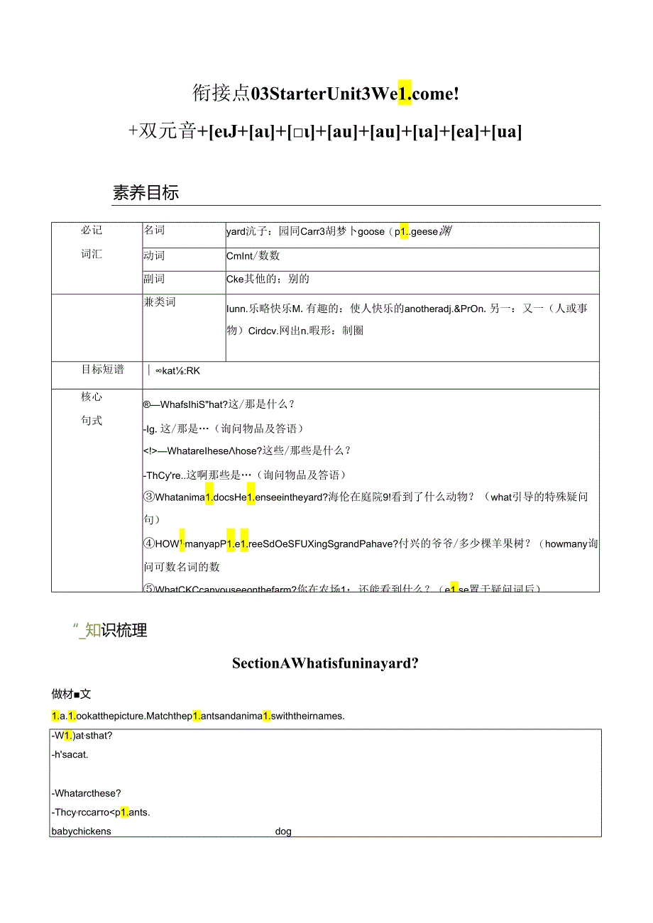 衔接点03 新人教版七年级上册 Starter Unit3 Welcome!双元音[e][a][][a][][][e][].docx_第1页