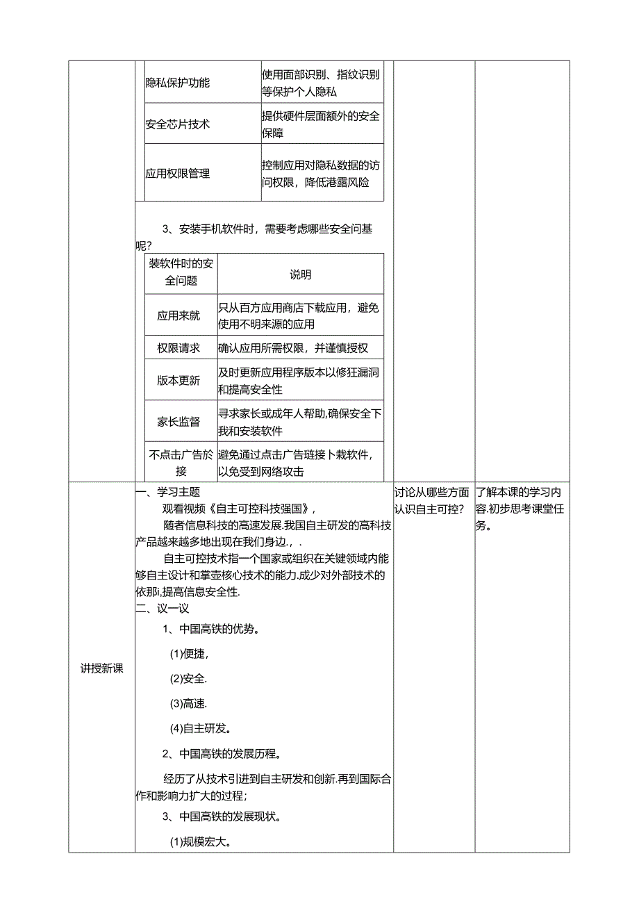 苏教版信息科技三年级下册8.1《认识自主可控》教案.docx_第2页