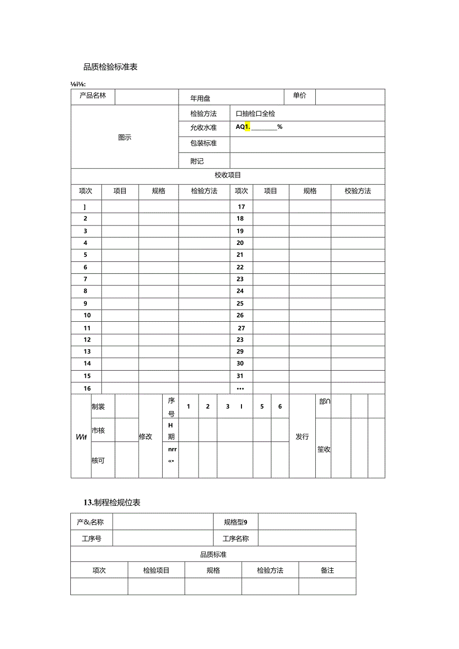 质量检验表单(模板).docx_第1页