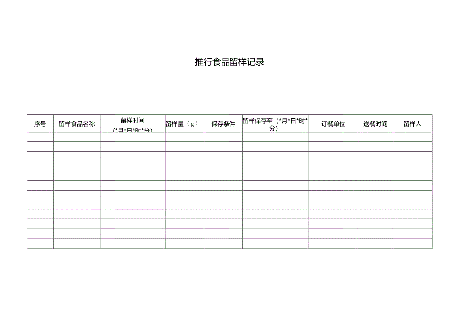 食品留样记录.docx_第1页