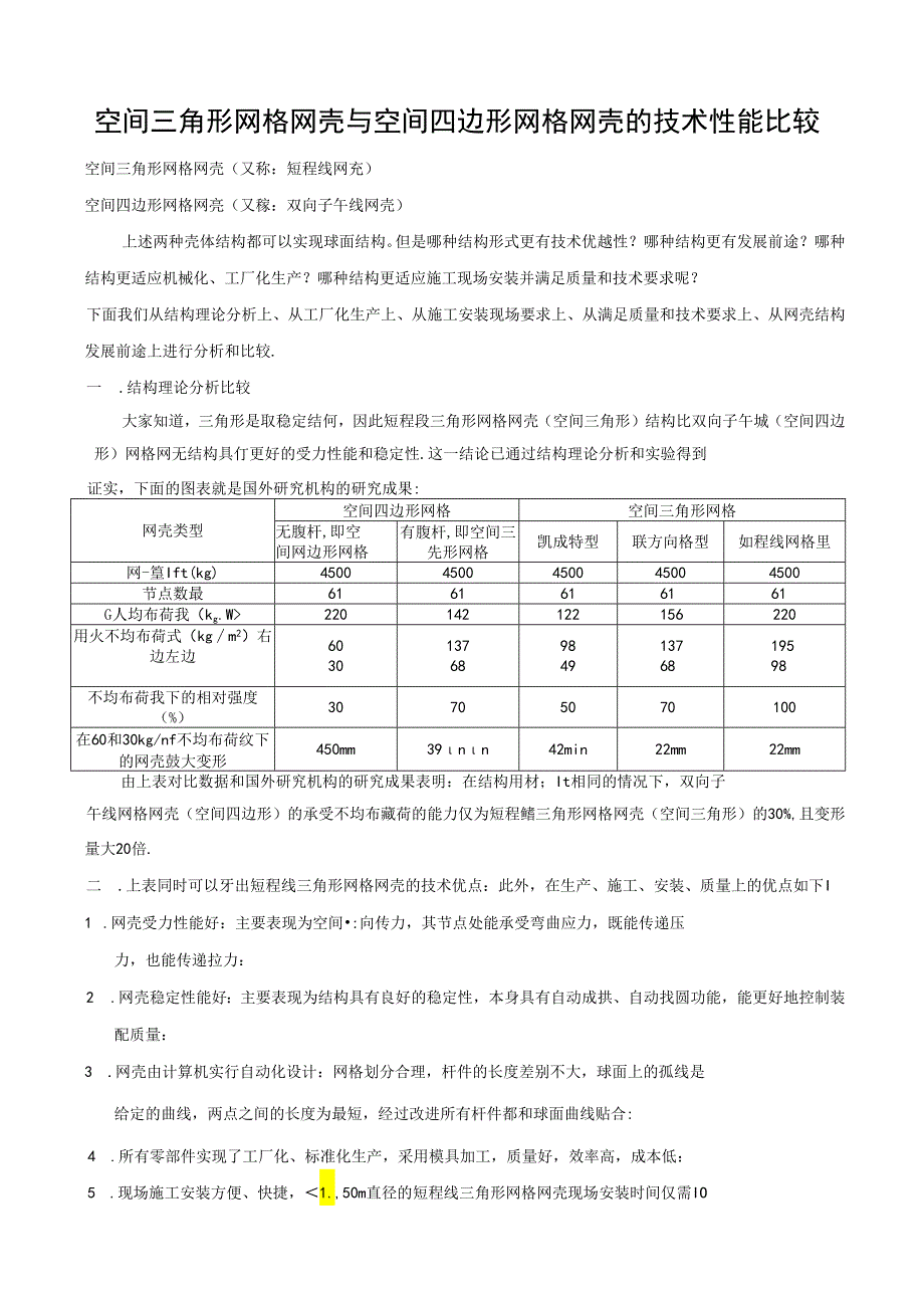 短程线三角形网格网壳与双向子午线网格网壳的技术性能比较.docx_第1页