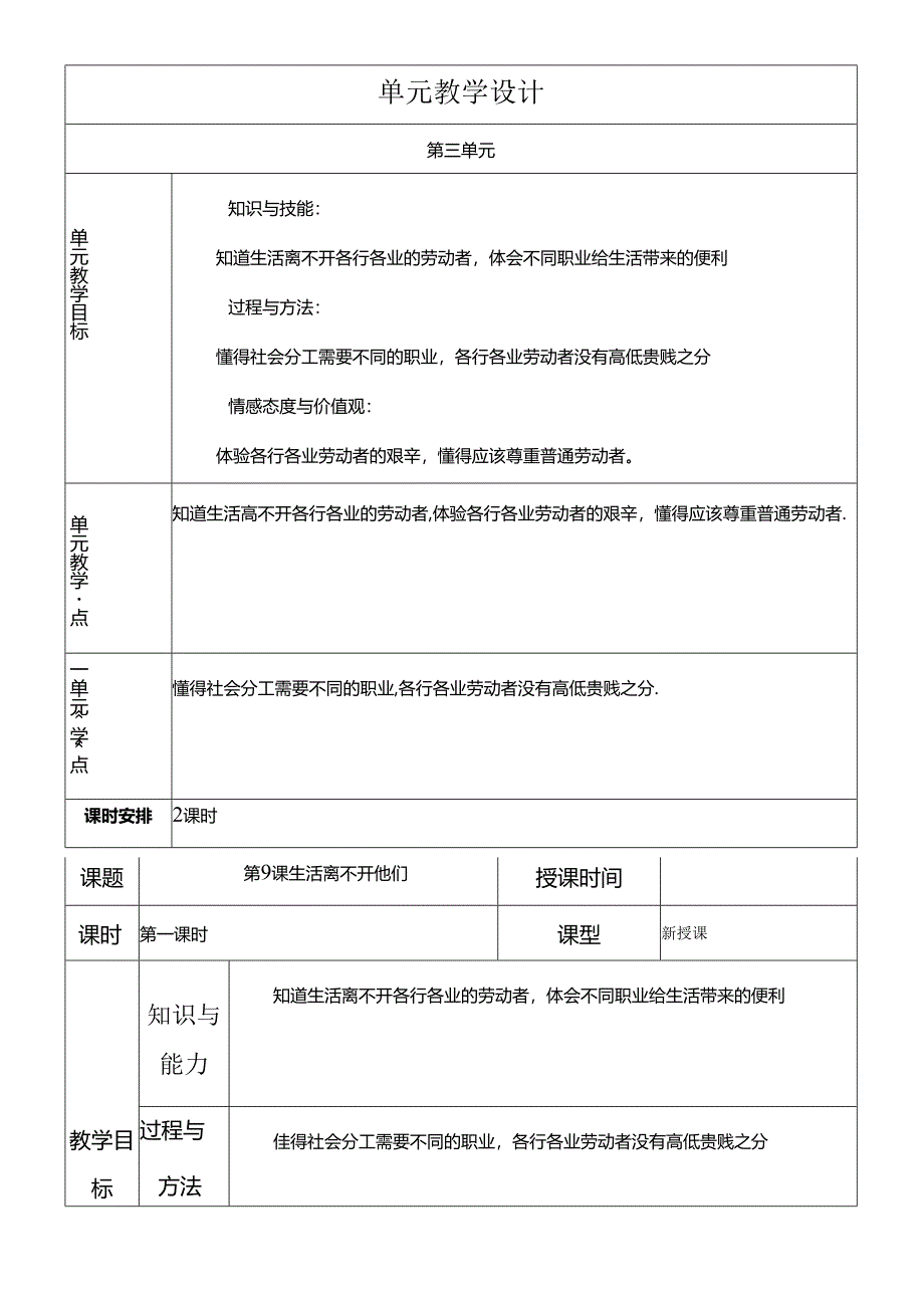 部编版四年级下册道德与法治生活离不开他们教学设计.docx_第1页